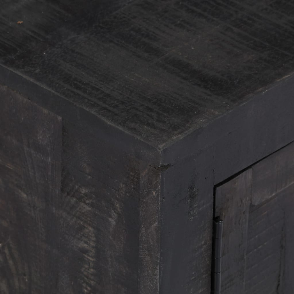 vidaXL Meuble TV Noir 118x30x40 cm Bois de manguier massif