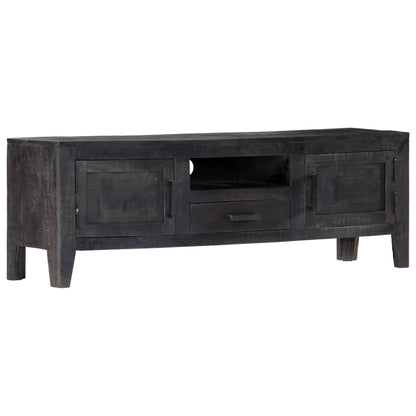 vidaXL Meuble TV Noir 118x30x40 cm Bois de manguier massif