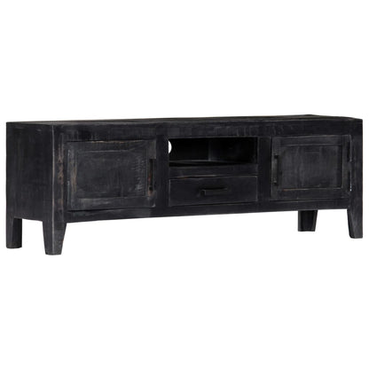 vidaXL Meuble TV Noir 118x30x40 cm Bois de manguier massif