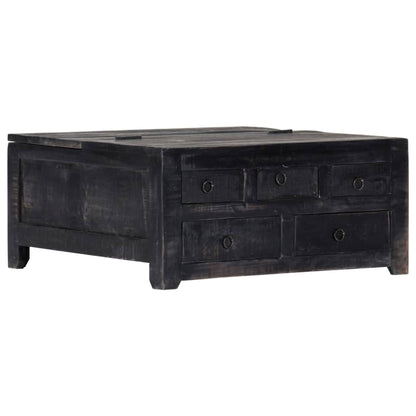 vidaXL Table basse noire 65x65x30 cm Bois de manguier massif