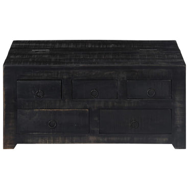 vidaXL Table basse noire 65x65x30 cm Bois de manguier massif