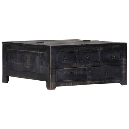 vidaXL Table basse noire 65x65x30 cm Bois de manguier massif