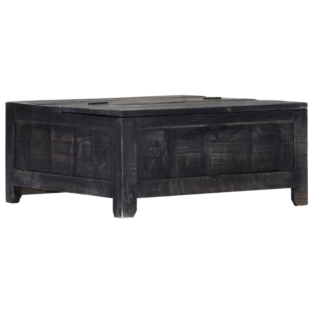 vidaXL Table basse noire 65x65x30 cm Bois de manguier massif