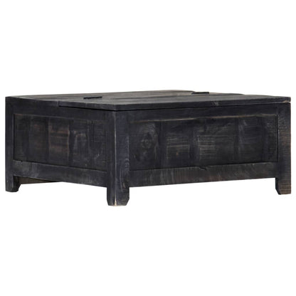 vidaXL Table basse noire 65x65x30 cm Bois de manguier massif