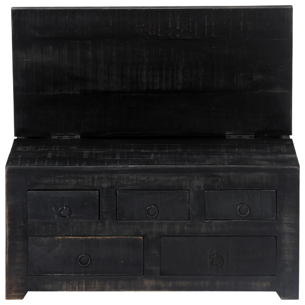 vidaXL Table basse noire 65x65x30 cm Bois de manguier massif