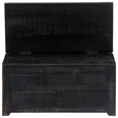 vidaXL Table basse noire 65x65x30 cm Bois de manguier massif