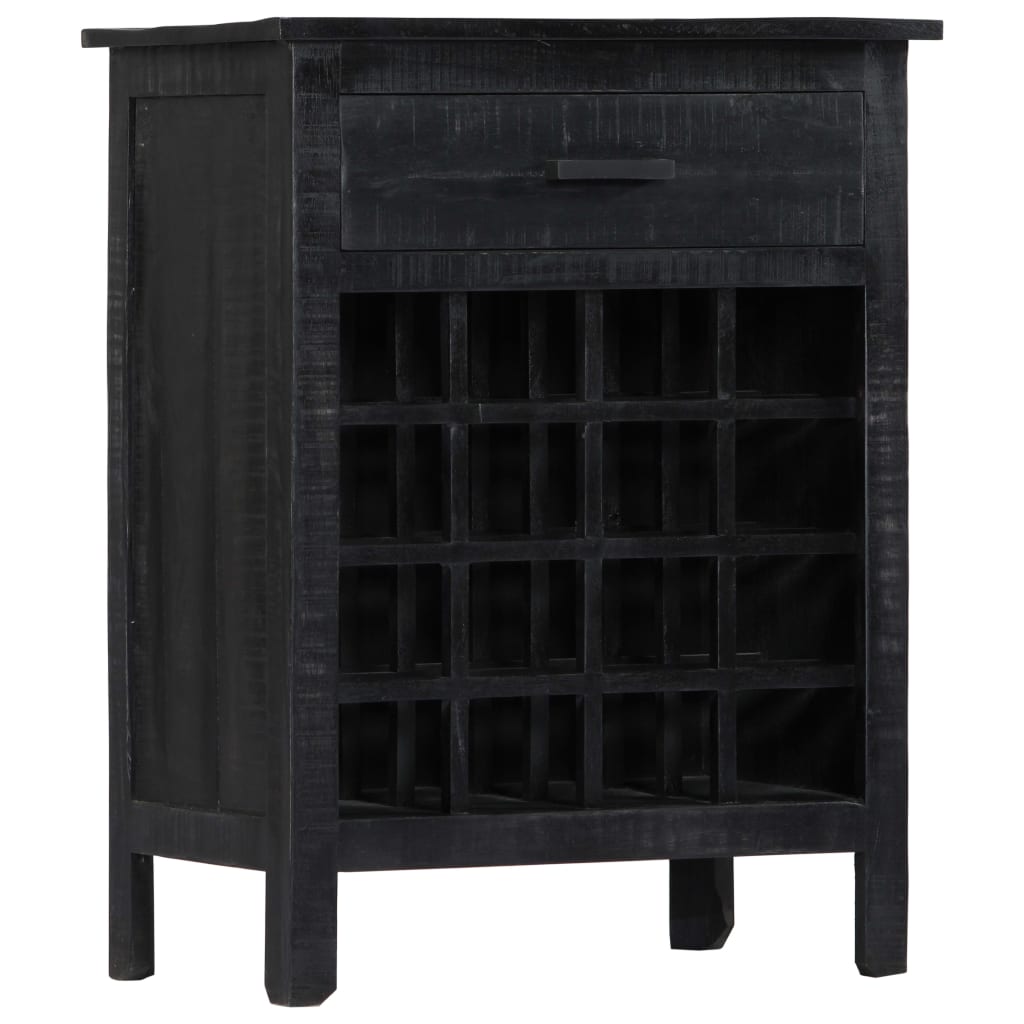 vidaXL Casier à vin noir 56 x 35 x 75 cm en bois de manguier massif