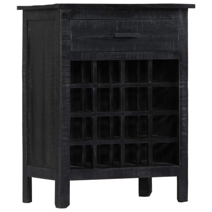 vidaXL Casier à vin noir 56 x 35 x 75 cm en bois de manguier massif