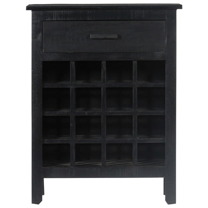 vidaXL Casier à vin noir 56 x 35 x 75 cm en bois de manguier massif