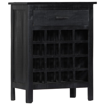 vidaXL Casier à vin noir 56 x 35 x 75 cm en bois de manguier massif