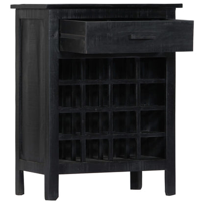 vidaXL Casier à vin noir 56 x 35 x 75 cm en bois de manguier massif