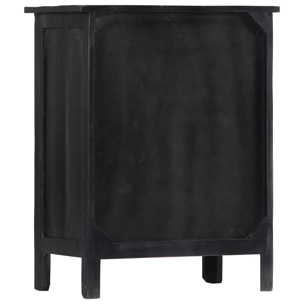 vidaXL Casier à vin noir 56 x 35 x 75 cm en bois de manguier massif
