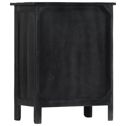 vidaXL Casier à vin noir 56 x 35 x 75 cm en bois de manguier massif