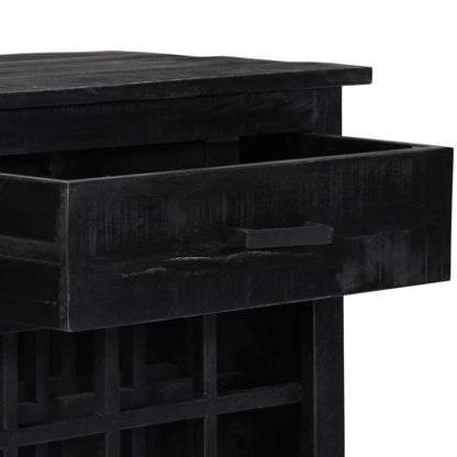 vidaXL Casier à vin noir 56 x 35 x 75 cm en bois de manguier massif