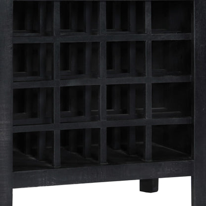 vidaXL Casier à vin noir 56 x 35 x 75 cm en bois de manguier massif
