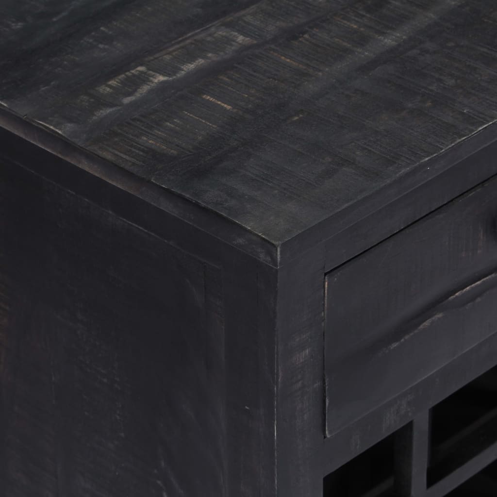 vidaXL Casier à vin noir 56 x 35 x 75 cm en bois de manguier massif