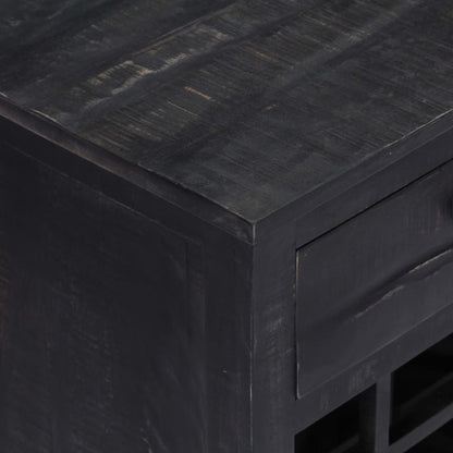 vidaXL Casier à vin noir 56 x 35 x 75 cm en bois de manguier massif