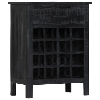vidaXL Casier à vin noir 56 x 35 x 75 cm en bois de manguier massif