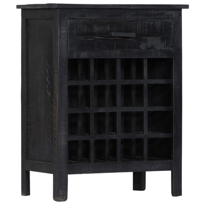 vidaXL Casier à vin noir 56 x 35 x 75 cm en bois de manguier massif