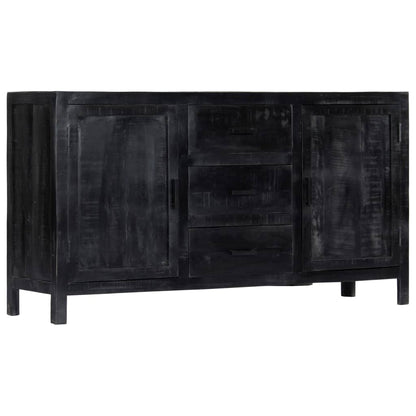 vidaXL Sideboard Schwarz 147x40x80 cm Massivholz Mango