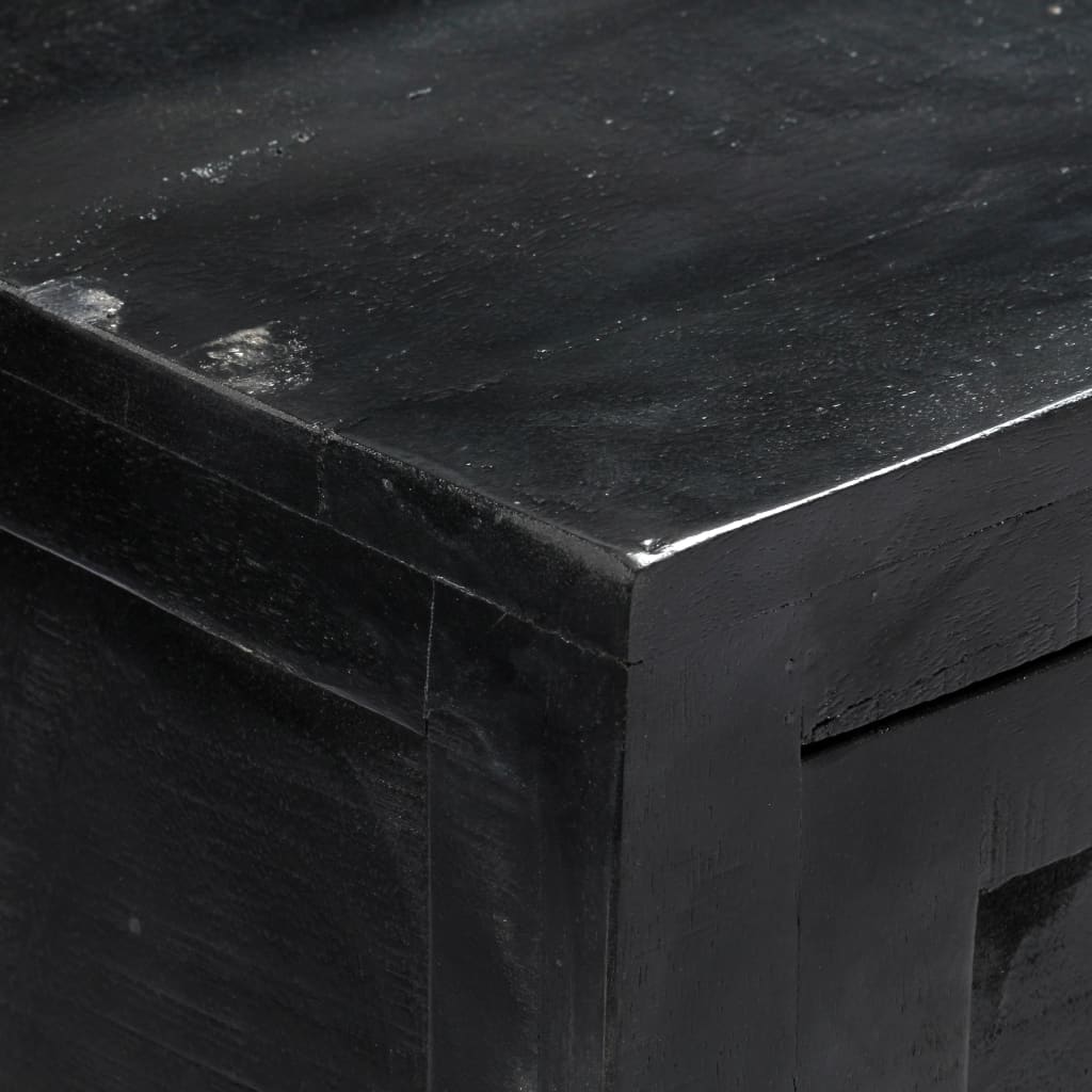 vidaXL Sideboard Schwarz 147x40x80 cm Massivholz Mango