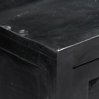 vidaXL Sideboard Schwarz 147x40x80 cm Massivholz Mango