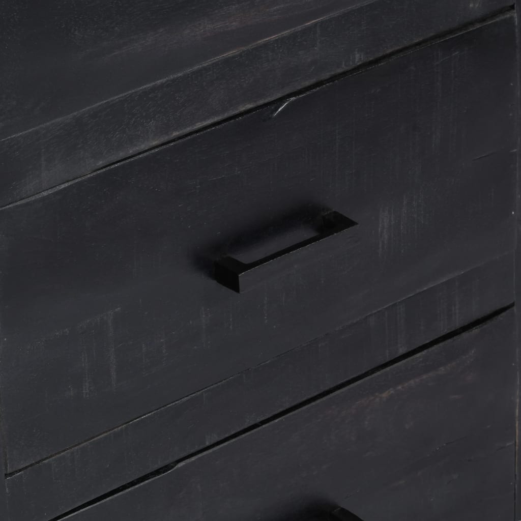 vidaXL Sideboard Schwarz 147x40x80 cm Massivholz Mango