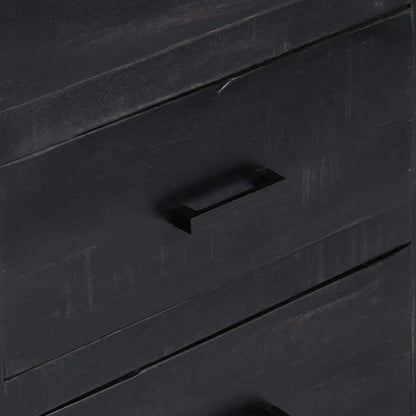 vidaXL Sideboard Schwarz 147x40x80 cm Massivholz Mango