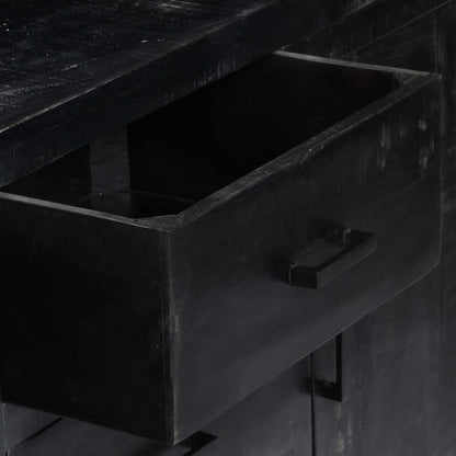 vidaXL Sideboard Schwarz 147x40x80 cm Massivholz Mango