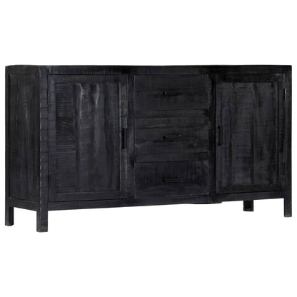 vidaXL Sideboard Schwarz 147x40x80 cm Massivholz Mango
