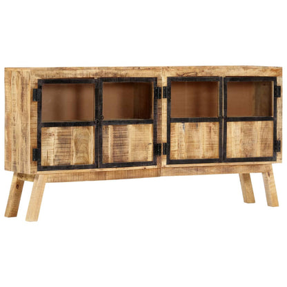 vidaXL Buffet marron et noir 160x30x80 cm Bois de manguier brut