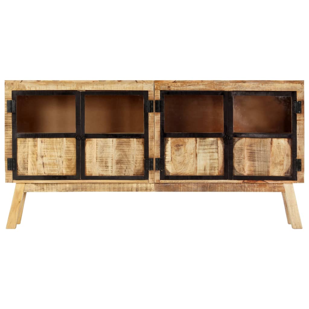 vidaXL Buffet marron et noir 160x30x80 cm Bois de manguier brut