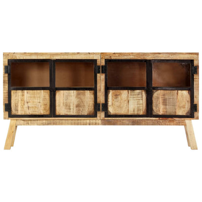 vidaXL Buffet marron et noir 160x30x80 cm Bois de manguier brut