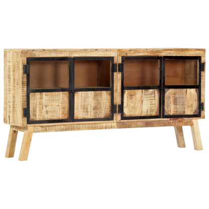 vidaXL Buffet marron et noir 160x30x80 cm Bois de manguier brut