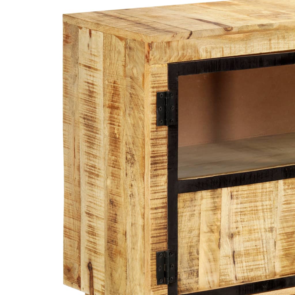vidaXL Buffet marron et noir 160x30x80 cm Bois de manguier brut