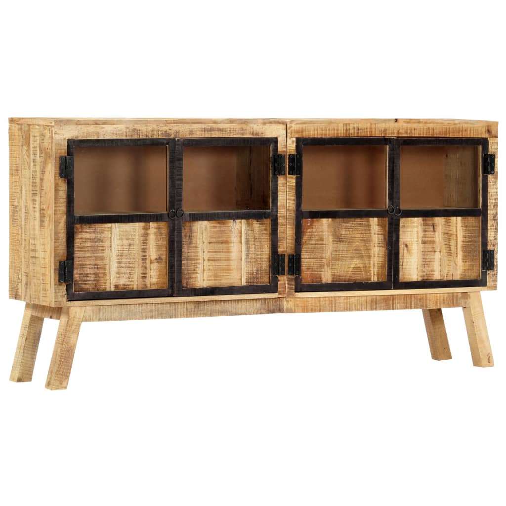 vidaXL Buffet marron et noir 160x30x80 cm Bois de manguier brut