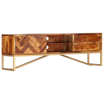 vidaXL Meuble TV 140x30x45 cm Bois d'acacia massif