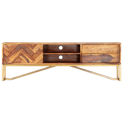 vidaXL Meuble TV 140x30x45 cm Bois d'acacia massif