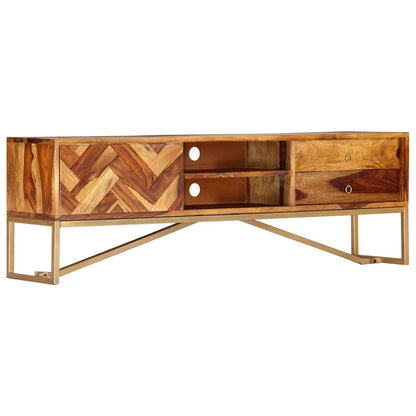 vidaXL Meuble TV 140x30x45 cm Bois d'acacia massif