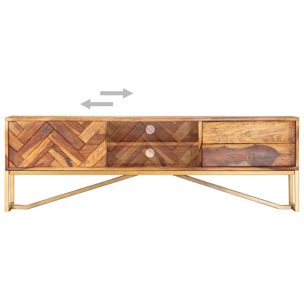 vidaXL Meuble TV 140x30x45 cm Bois d'acacia massif