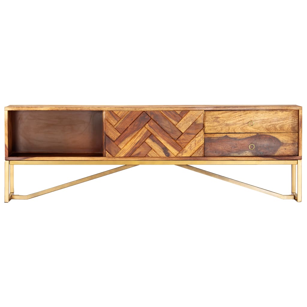 vidaXL Meuble TV 140x30x45 cm Bois d'acacia massif