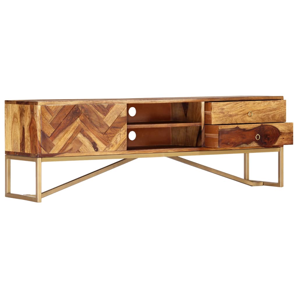 vidaXL Meuble TV 140x30x45 cm Bois d'acacia massif