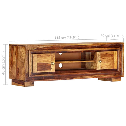 vidaXL Meuble TV 118x30x40 cm Bois d'acacia massif