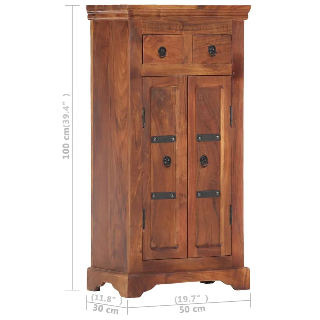 vidaXL Buffet 50 x 30 x 100 cm Bois d'acacia massif