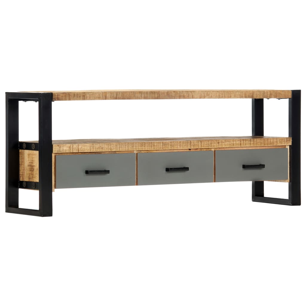 Meuble TV vidaXL 130 x 30 x 50 cm Bois de manguier massif