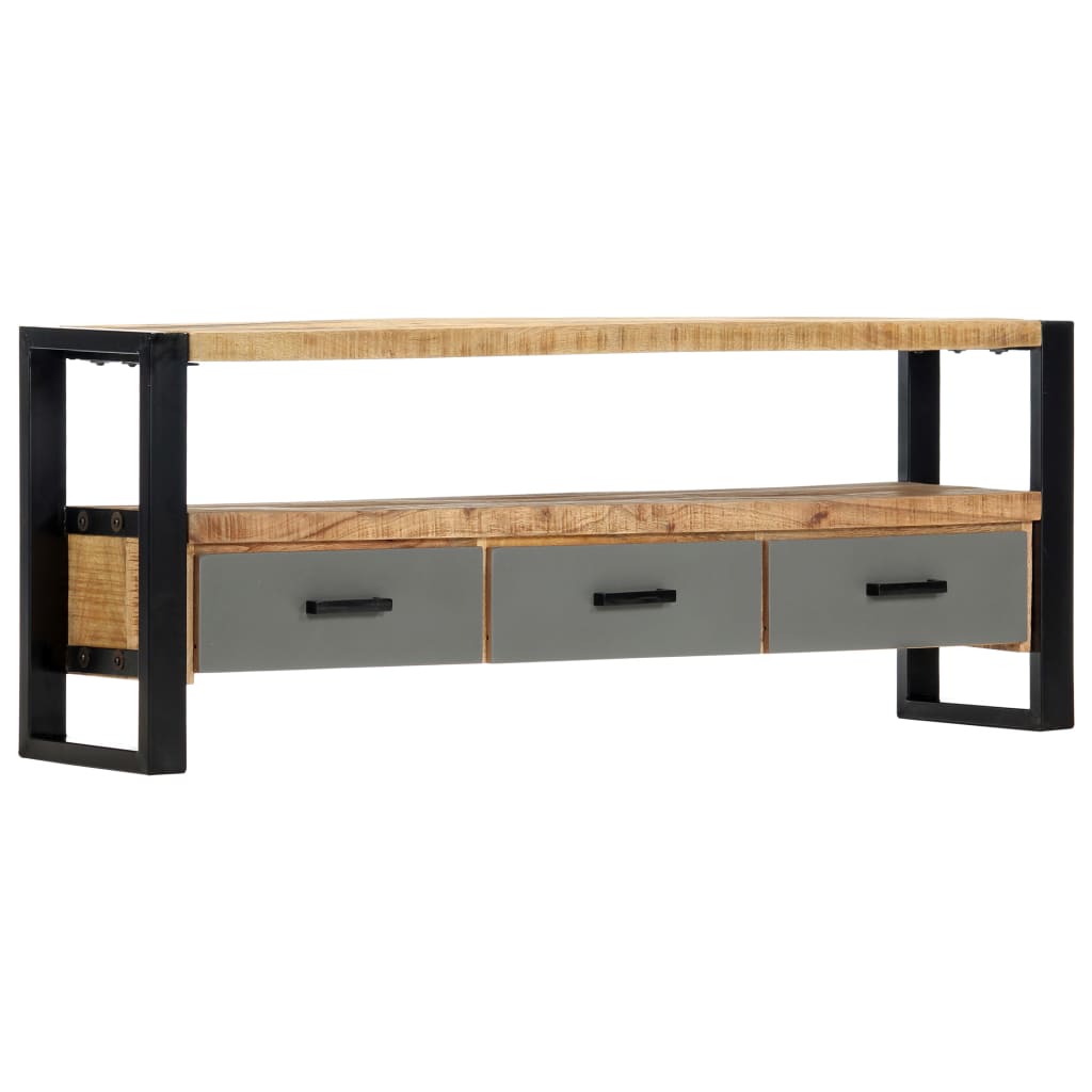Meuble TV vidaXL 130 x 30 x 50 cm Bois de manguier massif