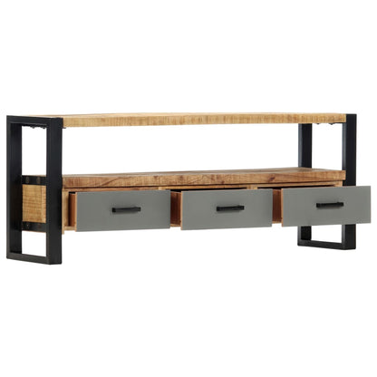 Meuble TV vidaXL 130 x 30 x 50 cm Bois de manguier massif