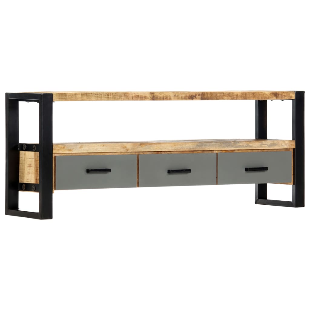 Meuble TV vidaXL 130 x 30 x 50 cm Bois de manguier massif