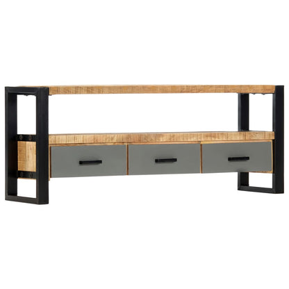 Meuble TV vidaXL 130 x 30 x 50 cm Bois de manguier massif