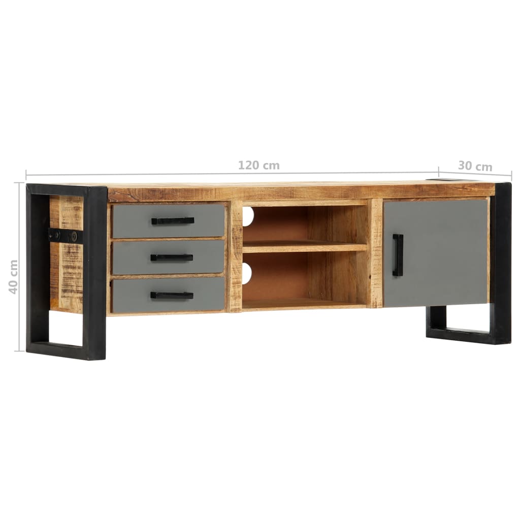 vidaXL Meuble TV 120x30x40 cm Bois de manguier massif